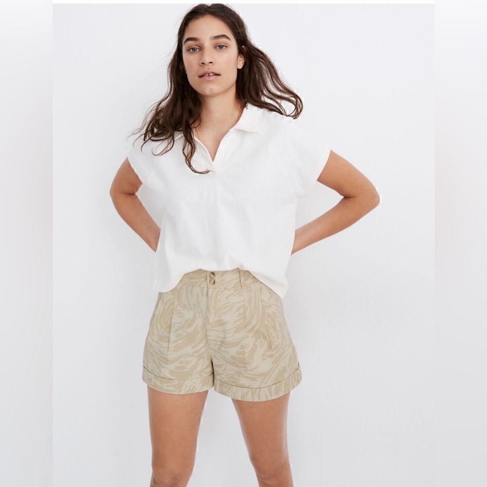 MADEWELL Pleated Shorts in Brushing Up cream color 4
